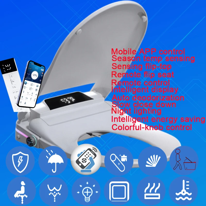 

WETIPS Sensing Flip Toalete Inteligente Bidet Japonais Heat Mobile Toilet Cleaner Lid Intelligent APP Control Toilet Seat Lifter