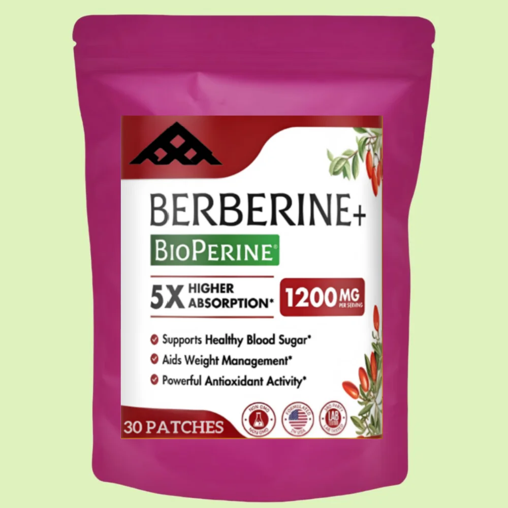 Berberine Transdermal Patches with Ceylon Cinnamon,5X Higher Absorption Turmeric Support Immune System 30 Patches