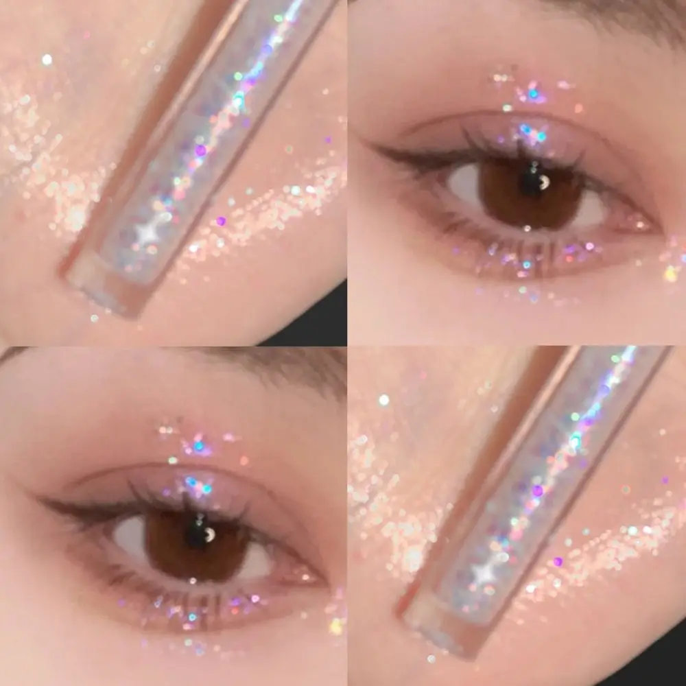 Fashion Sparkling Liquid Eyeshadow High-gloss Brightening Glitter Eyeshadow Stick White Pearl Eye Shadow Pen Makeup Cosmetics