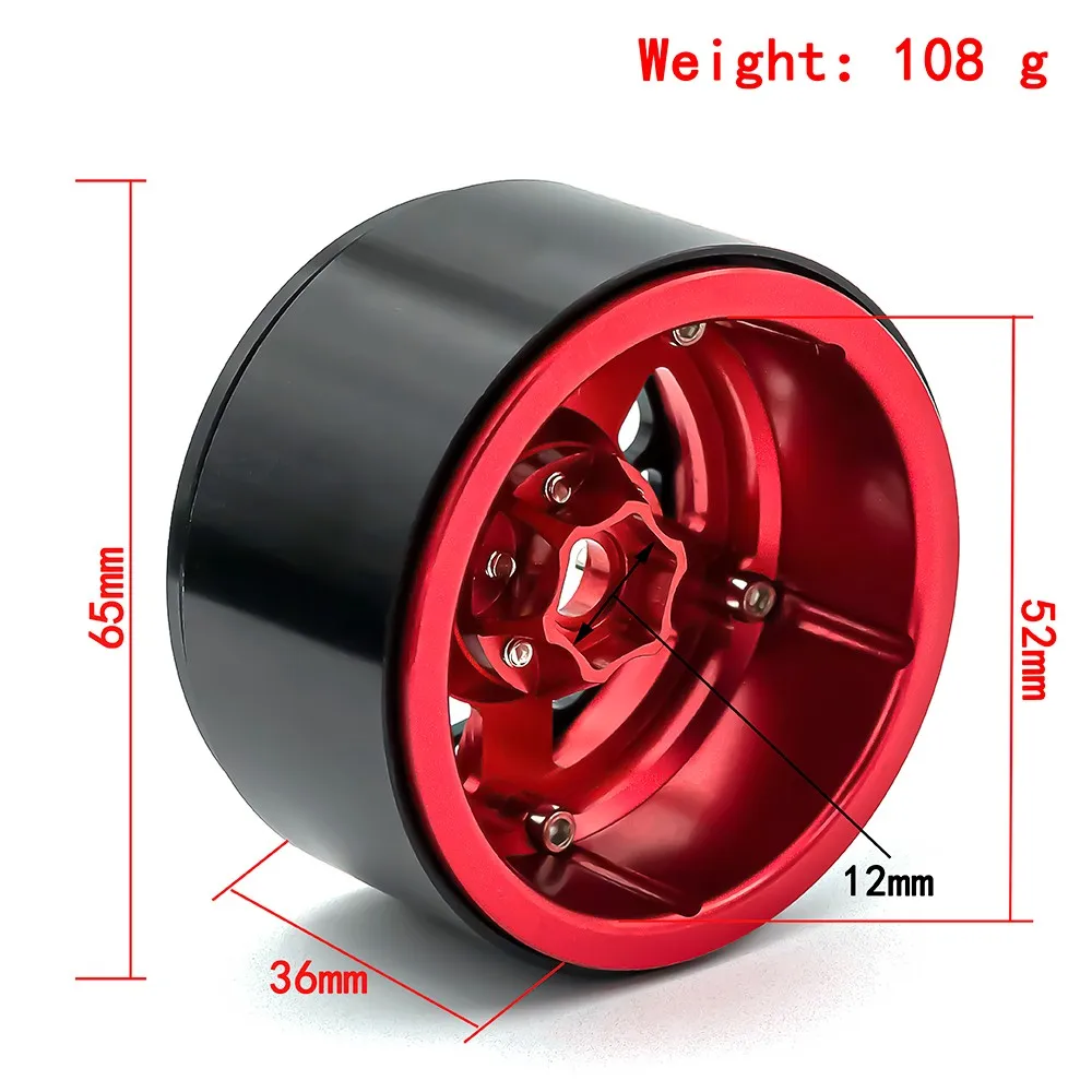 2.2 Inch Metal Wheel Hub 4pcs Tires For 1/8 1/10 Traxx/as Trx6 Axial Scx10 Crawler Rc Car Retrofit Accessories Rr10 Wraith Yeti