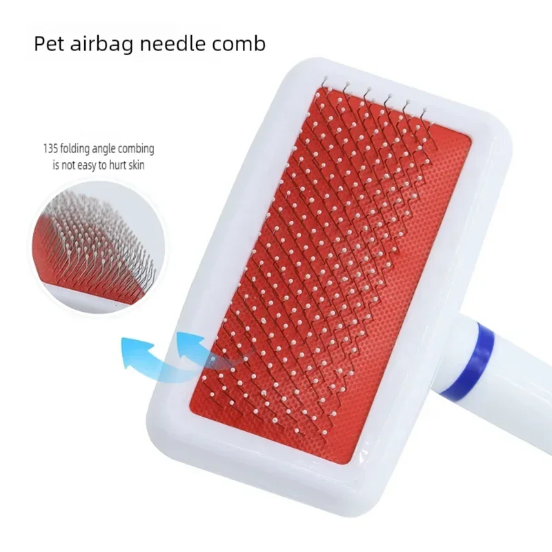 White Round Tip Needle Comb Pet Grooming Brush Efficient Floating Hair Remover Universal Hair Care Tool For Cats Dogs Puppies