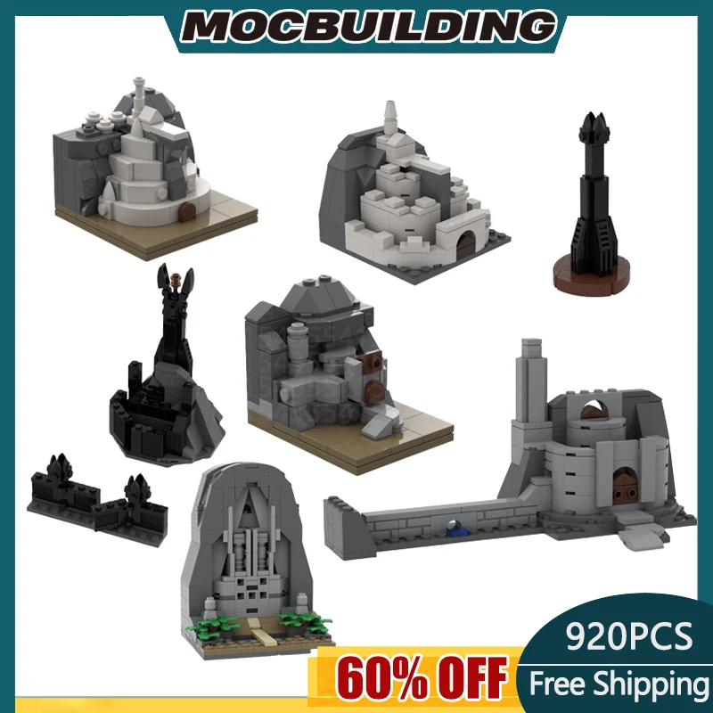 MOC Building Block Minas Tirither White City Technology Bricks DIY Assembled Castle Street View Series Building Model Toys Gifts