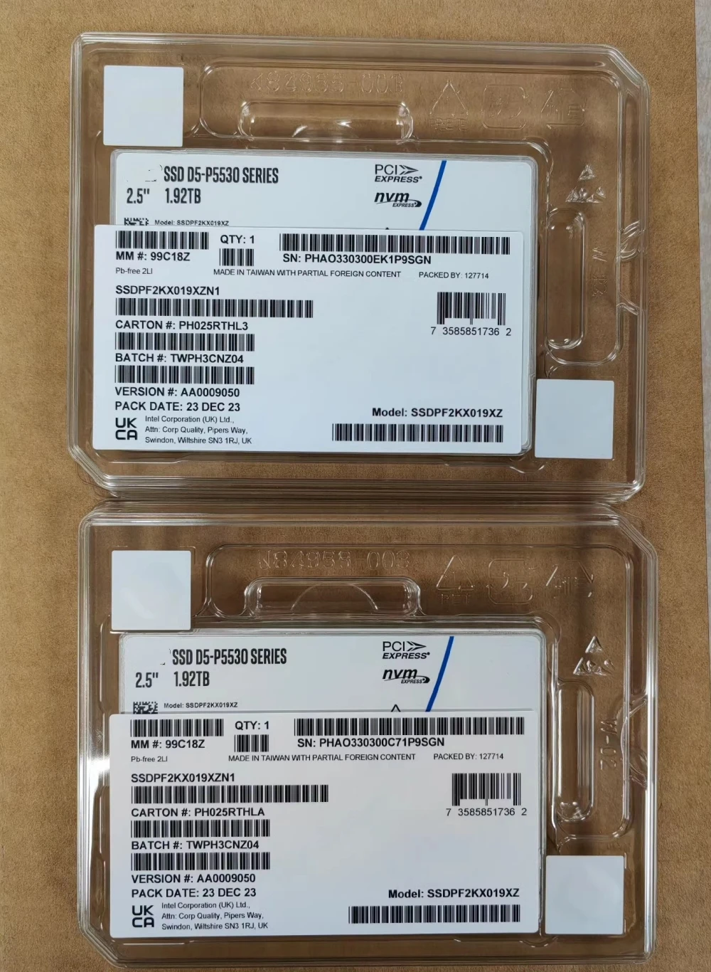 Рисунок 3 - Для сервера Intel SSD D5-P5530 960G 1