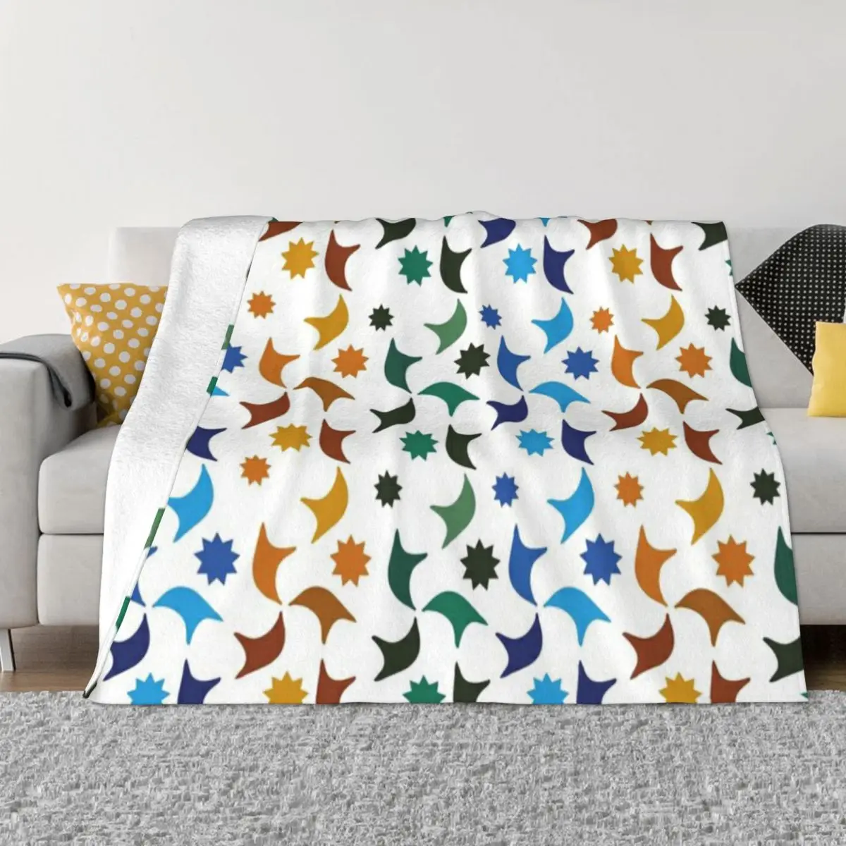 Абстрактное геометрическое Tessera of the Alhambra в Гранаде, арабское искусство, ультрамягкое одеяло из микрофлиса