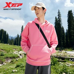 Xtep Hoodie For Men And Women 2024 Autumn Comfortable Soft Sweatshirt Leisure Athletic Outdoor Long sleeves Tops 876327930135