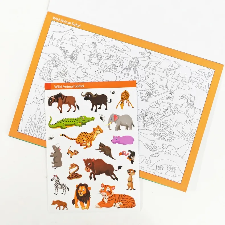 Fun Sticker Book, Search and Find Sticker Book Fun DIY Toy Book for Children Aged 3-10 Looking for Animal Parent-Child Interacti