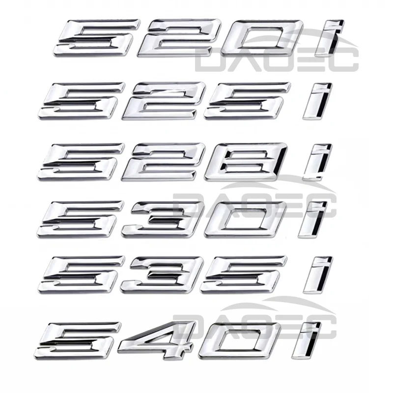 Auto 3D ABS Stamm Buchstaben Logo Abzeichen Emblem Aufkleber Aufkleber Für BMW 5 series 520i 525i 528i 530i 535i 540i e39 E60 E61 F10 F11 G30