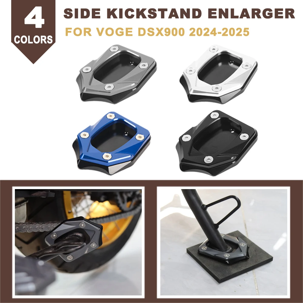 Motorcycle CNC Kickstand Extender Foot Side Stand Enlarger Plate Extension Pad For VOGE Valico 900DS DSX900 DS 525X 625X 900X
