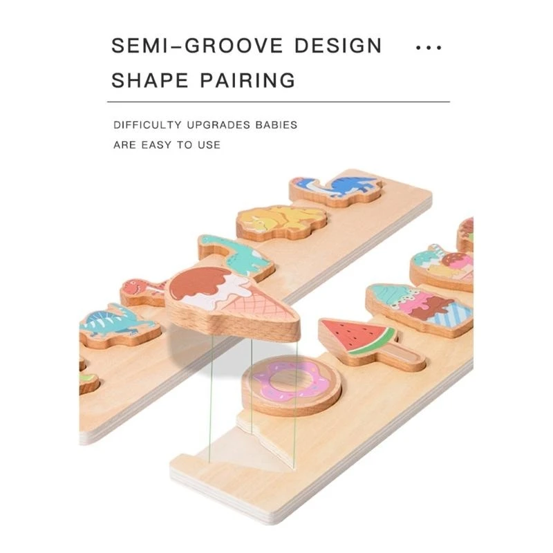 教育赤ちゃんのおもちゃ漫画木製パズル分類おもちゃ子供の学習ギフト 15UB