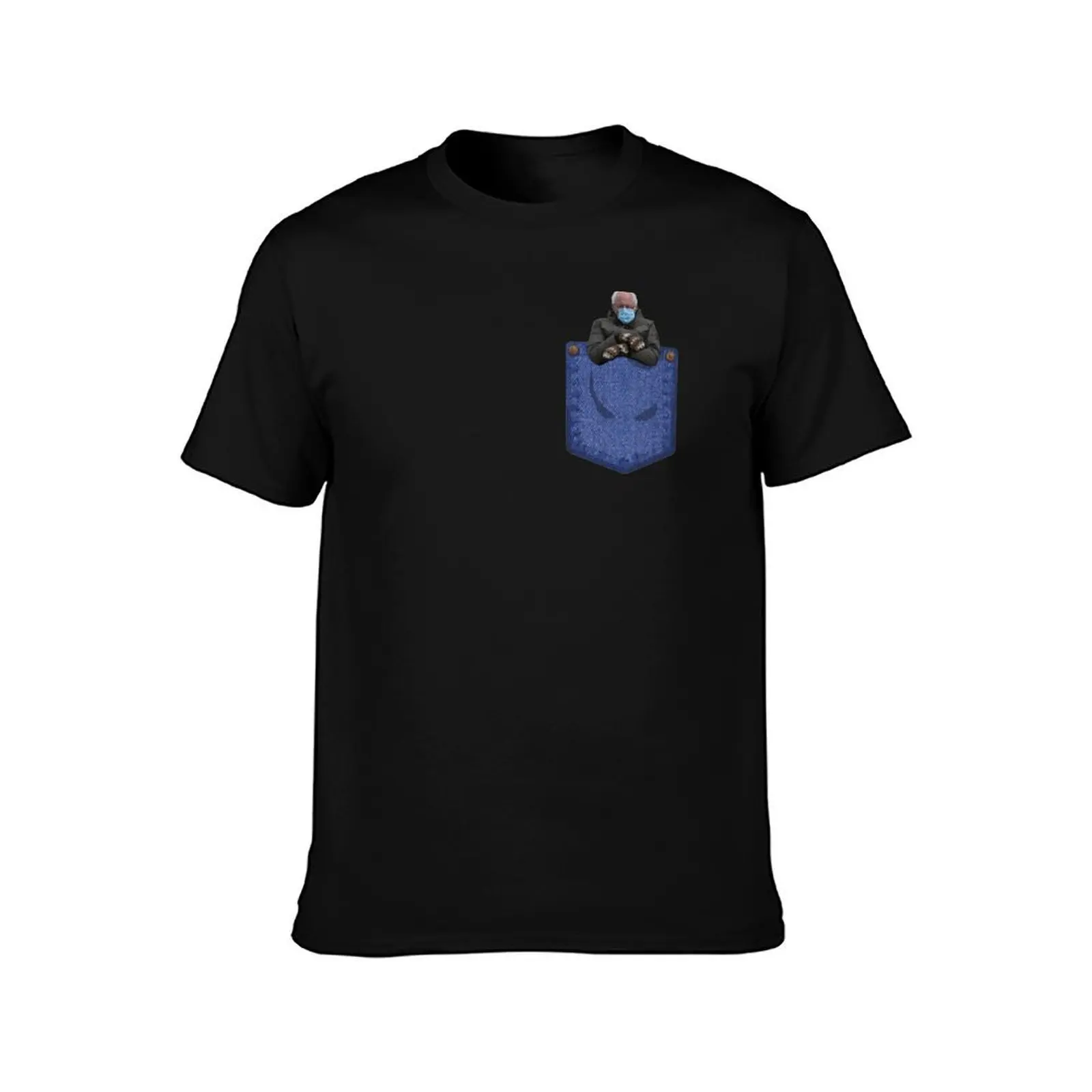 Bernie Sanders Inauguration Mittens in a Pocket T-Shirt, Summer Casual Cotton Tee, Oversized Streetwear Tops, Unisex Men Women