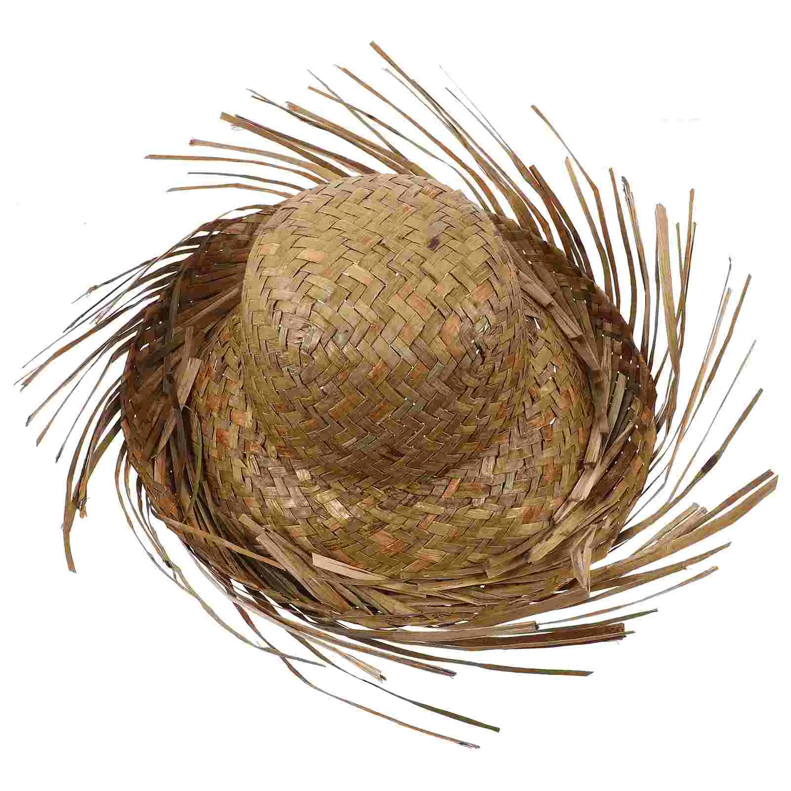 Straw Hat Cowboy for Men Beach Hats Outdoor Hawaiian Hula Decorations Party Sun Proof Headband Woven Protection