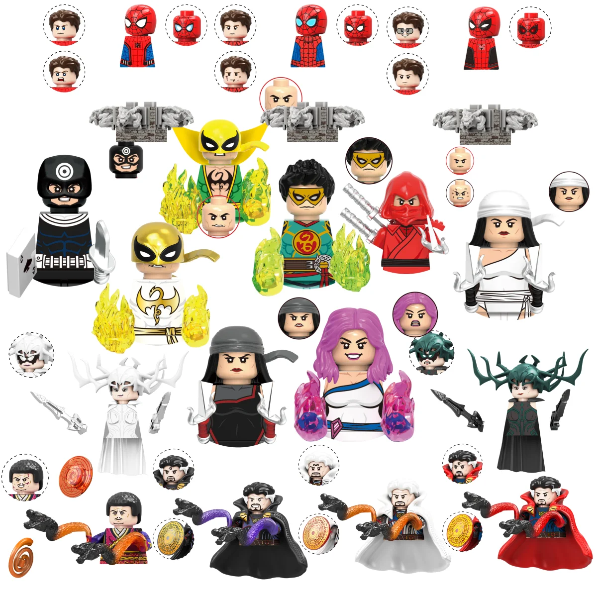 

Blind Box Mini Building Blocks TV6209 Figures Big Goblin Spiderman Iron Man Venom Captain Hawk Deadpool Armor Christmas Gift Toy