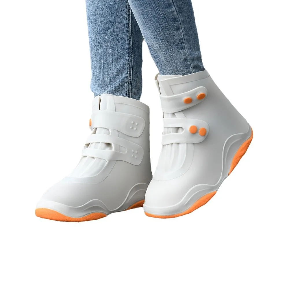 女性用レインブーツ防水靴カバーシリコンレインブーツカバー屋外着用用滑り止め肥厚耐摩耗性大人