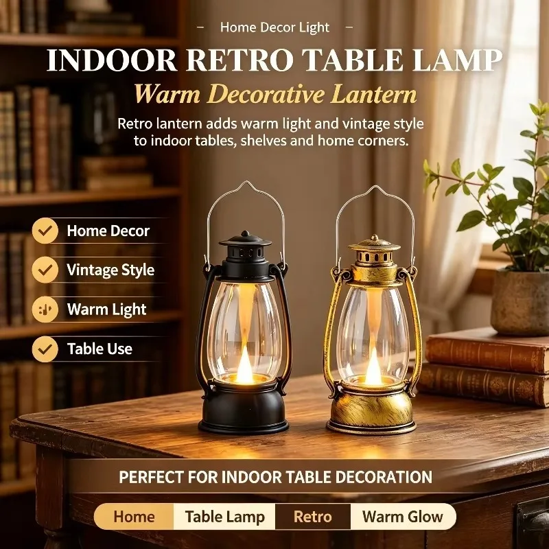 Camping Tent Lantern Portable Handle Warm Atmosphere Light Bedside Desk Table Soft Living Room Wall Decor Children Baby Nursery