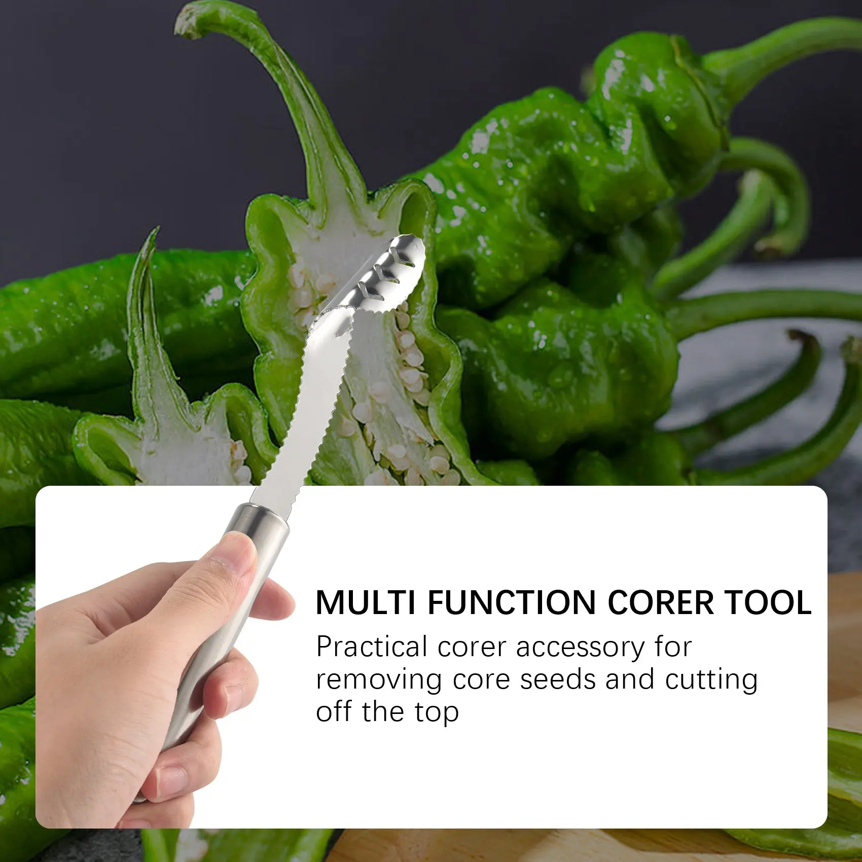 A44I-4PCS Jalapeno Pepper Corer,Stainless Steel Chili Grip Jalapeno Corer, Core Deseeder For Jalapenos,Chilis,Bell Peppers
