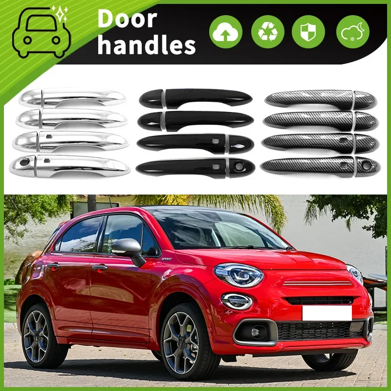 Pegatina protectora modificada a prueba de arañazos, decoración de manija de puerta y tazón adecuada para Fiat 500X 16-23