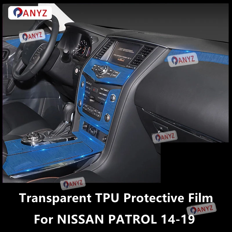 For NISSAN PATROL 2014-2019 Screen TPU Transparent Protect Film Car Interior Sticker Gear Navigator Door Panel Car Accessories