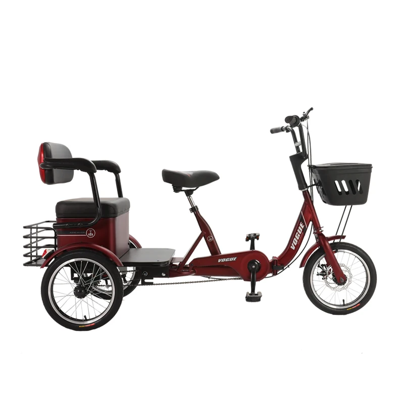 

16-Inch tricycle bicycle pedal, elderly adult force transportation, single labor-saving double bicycle