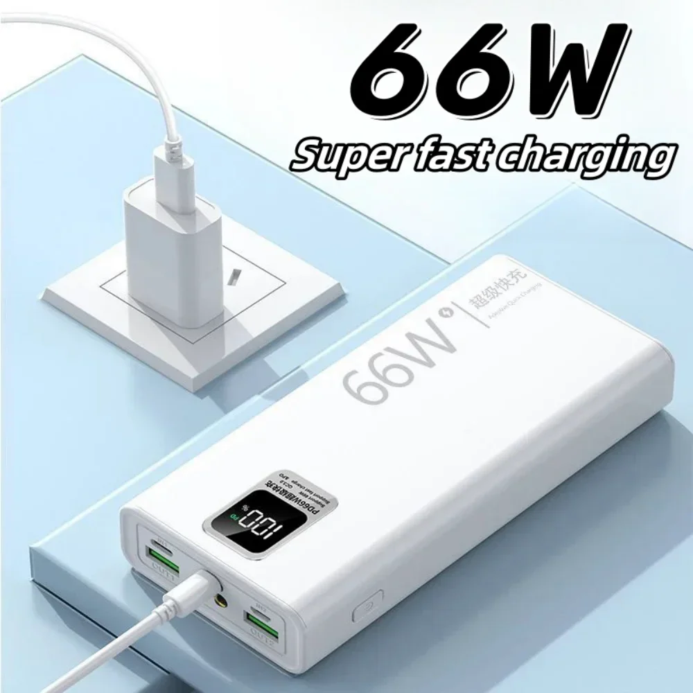 66W Fast Charging Power Bank 20000mAh With USB Output External Battery Pack For iPhone Huawei Xiaomi Samsung Portable Powerbank