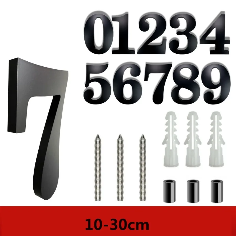 Thickened 4-12-inch black hole acrylic digital house numbers for shopping malls hotels and villas House number Customized