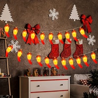 Solar Chili Pepper String Light Outdoor Waterproof Lamp Outdoor Patio Yard Kitchen Christmas Decorations Solar Fence Fairy Light