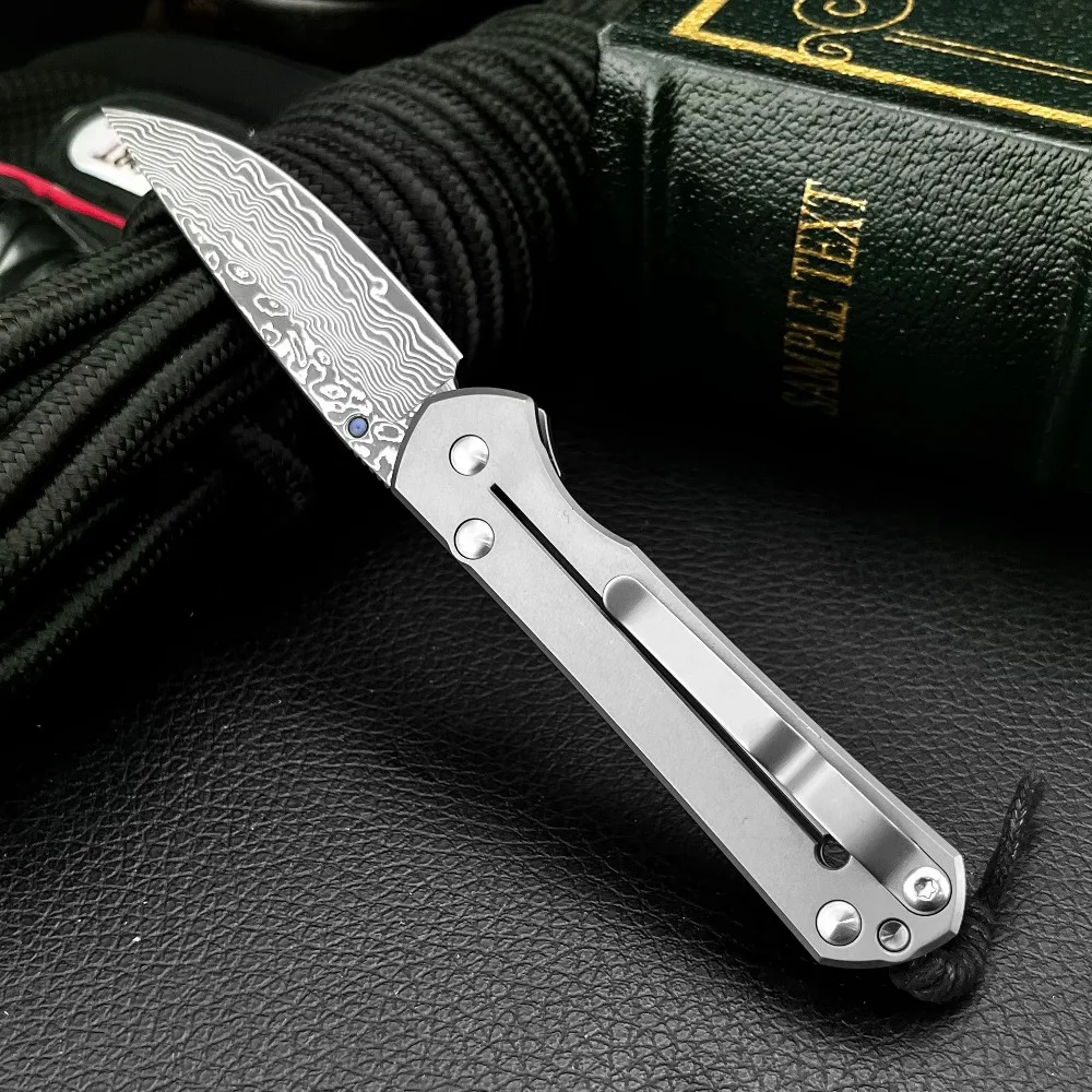 

Портативный складной нож для активного отдыха, охоты и повседневного использования, с лезвием из дамасской стали и рукоятью из титанового сплава, также подходит для нарезки фруктов