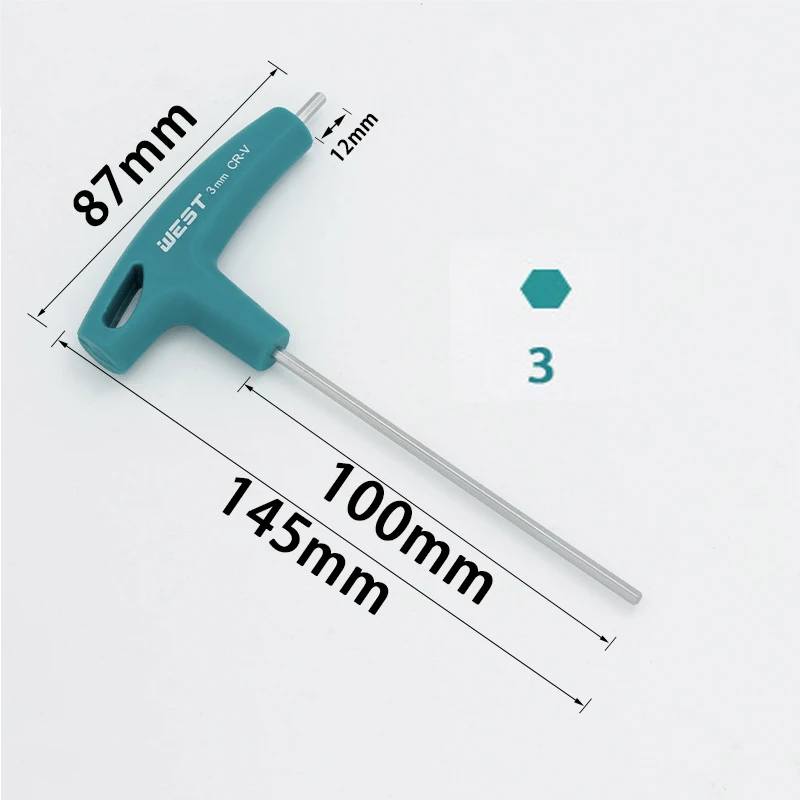    1PCS/6PCS T Handvat Hex Inbussleutel Schroeven Schroevendraaier Fiets Reparatie Tools, fiets Montage Moersleutel 2/2.5/3/4/5/6/8mm Inbussleutel