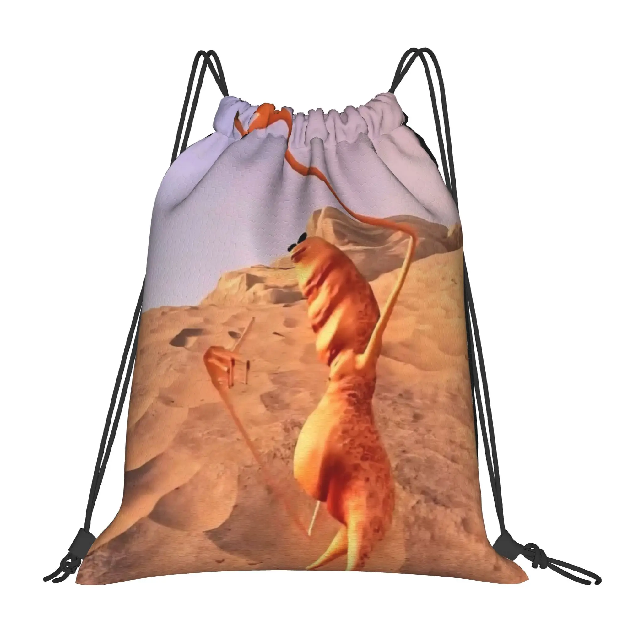 Marcus The Worm 8 Marcus The Worm Multi-function Pocket Men Women Storage Backpack Teenager Travel Bag Print Drawstring Bags