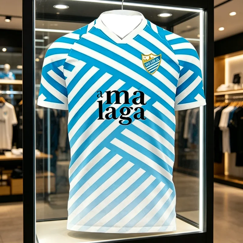 Beach Surfing 2026 New Malaga Classic Style Jersey Football Short Sleeved 3Ds Breathable Children's Parent-child Outfit