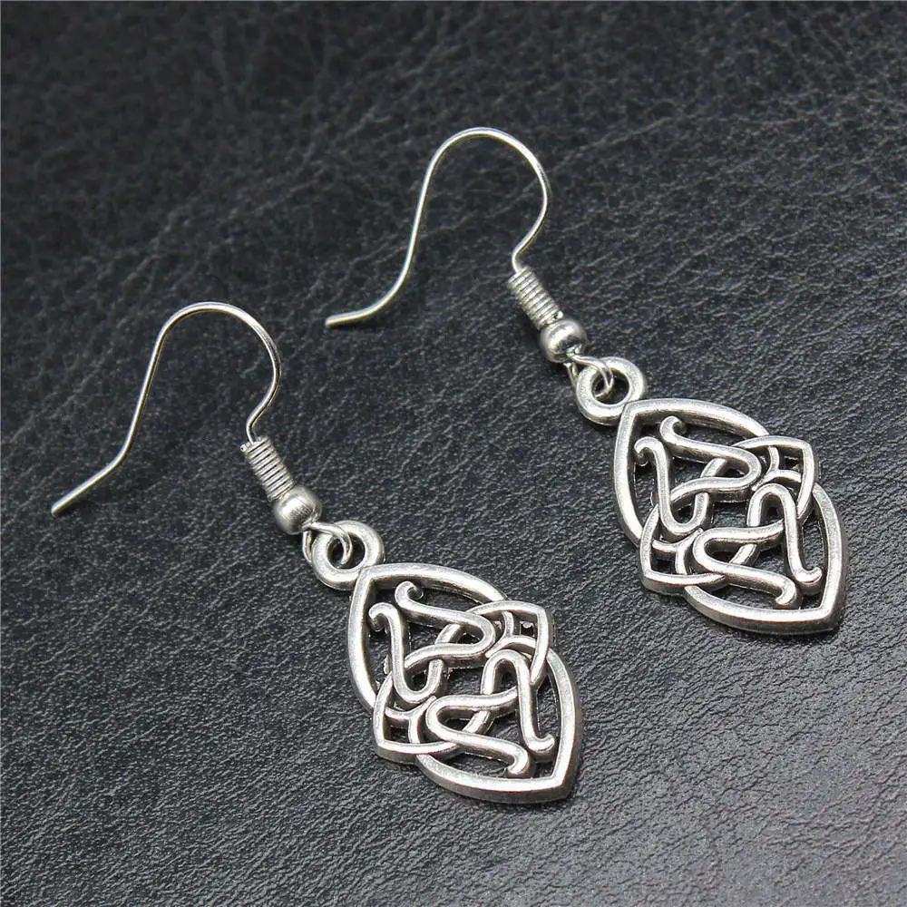 Sejuani Celtic Hexagram Ornaments Heart Earrings Jewelry For Men Handmade 18x19mm Earring Size