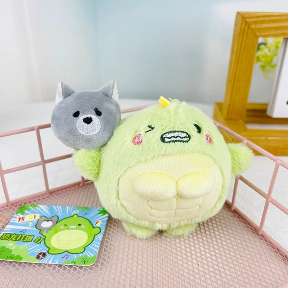

Green Dinosaur Dinosaur Carrying Wolf Keychain Wolf Cartoon Green Dinosaur Doll Pendant Cute Kawaii Dinosaur Wolf Keyring