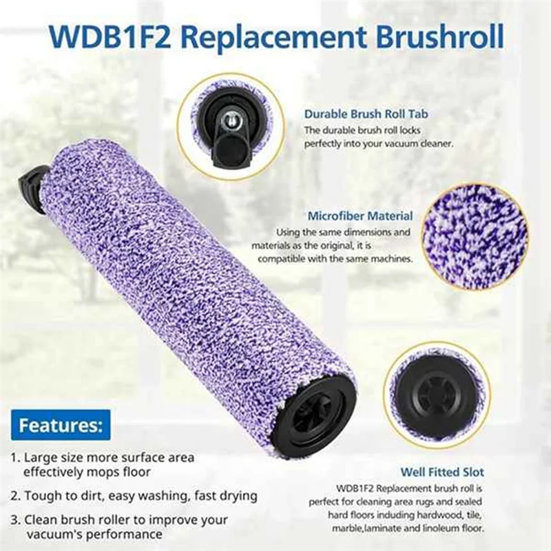 BAAO-สําหรับ Shark WDB1F2 WD201 WD201C WD100 แปรงลูกกลิ้งสําหรับ Hydrovac XL 3-In-1 เครื่องดูดฝุ่นอะไหล่