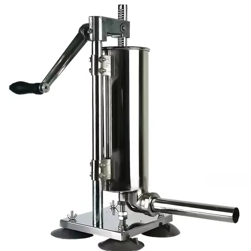 Vertical Hand Crank Stainless Steel Sausage Stuffer for Household Use Commercial Stuffing Machine Kitchen Tool