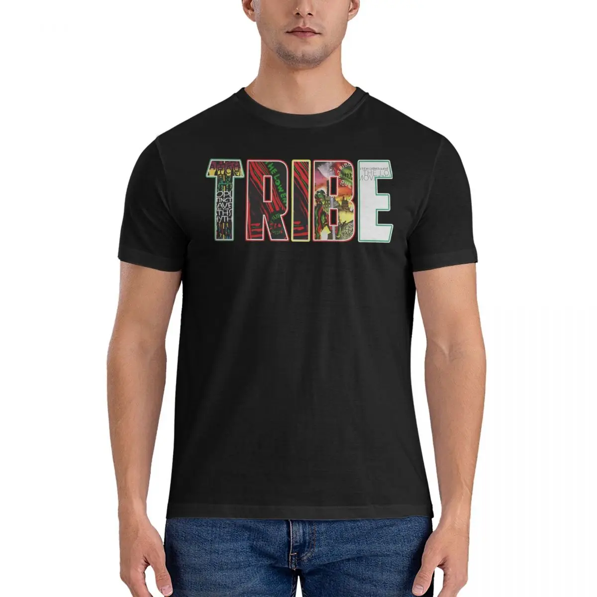 Fashion T.R.I.B.E T-Shirt Men Round Collar 100% Cotton T Shirts A Tribe Called Quest Short Sleeve Tee Shirt Gift Idea Clothes