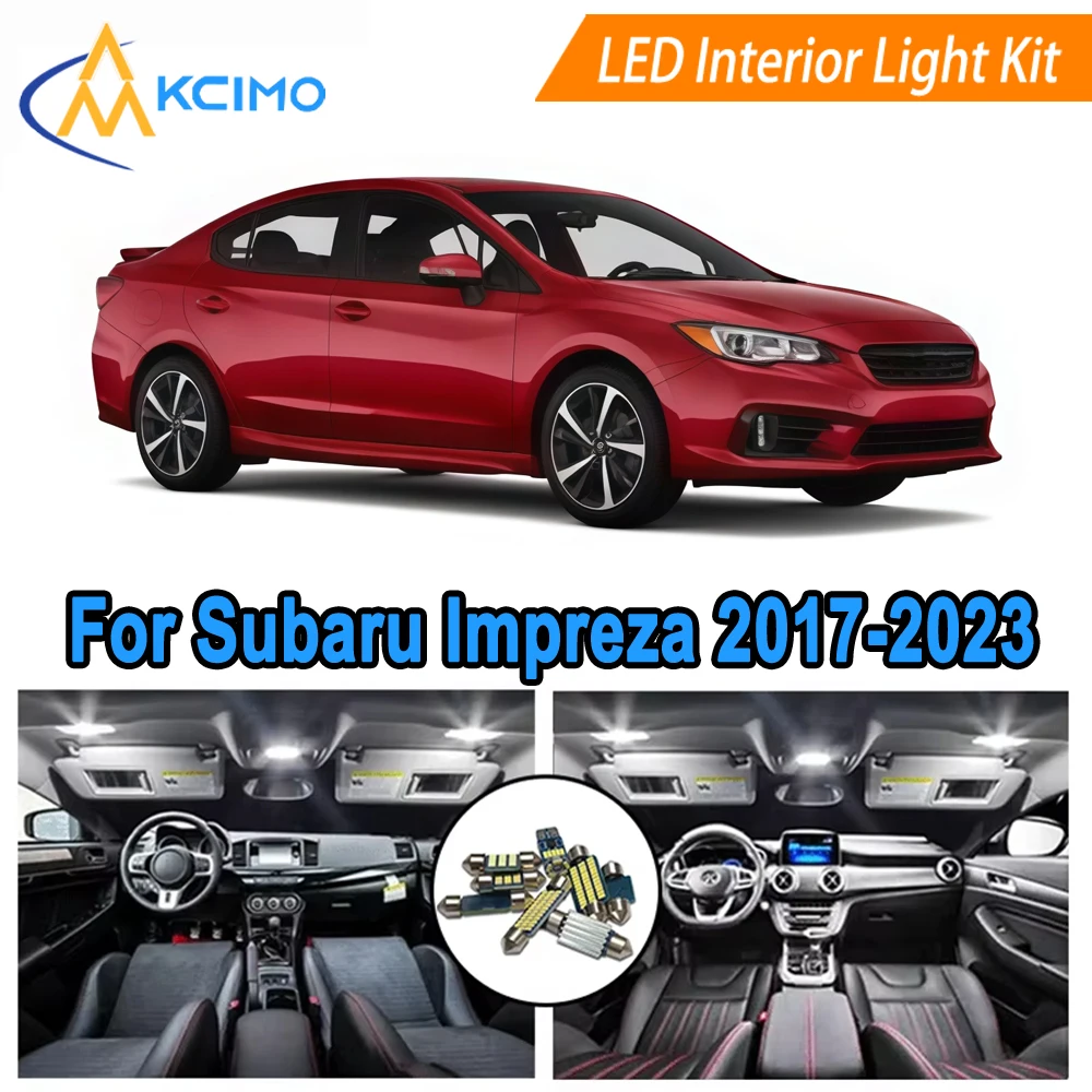 

LED Interior Light Bulb Kit Replacement For Subaru Impreza 2017-2023 Dome Map Door​ Light Bulbs 6000K Cool White/Blue