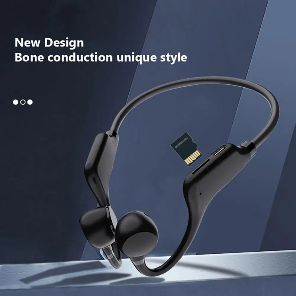 

NEW TWS Bone Conduction Headphones Support TF Card Wireless Earphones Bluetooth 5.2 Headset Noise Reduction Neckband Earphones