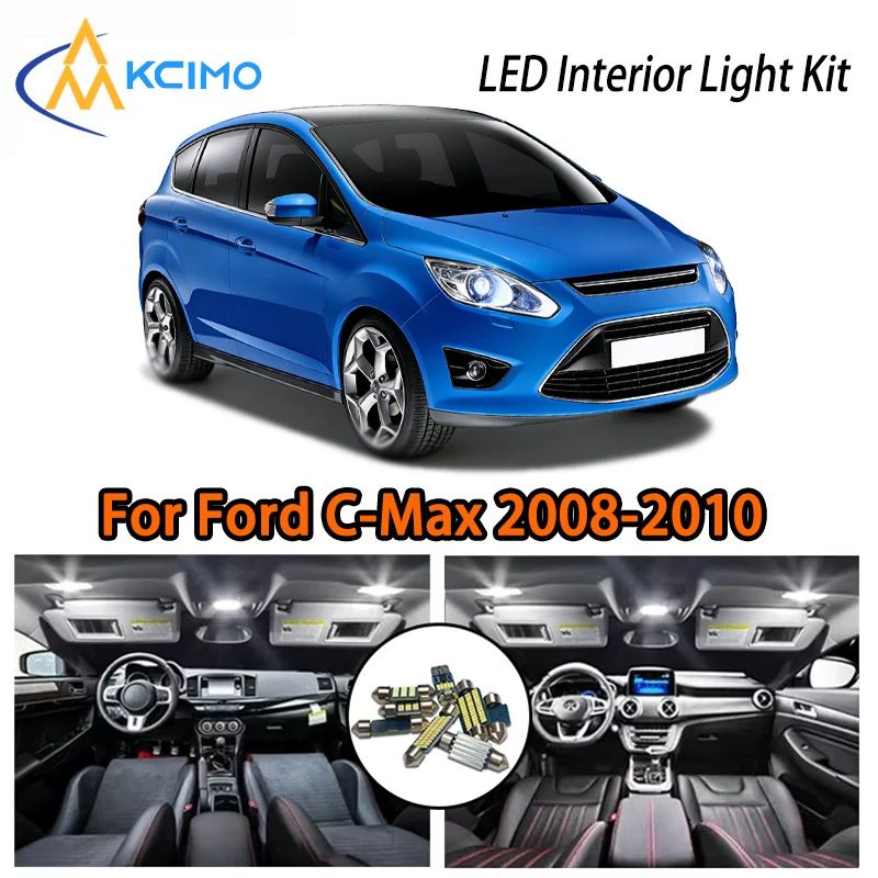 

Excellent White Ice Blue LED Lights For Ford C-Max 2008-2010, Two Colors Super Bright Interior
