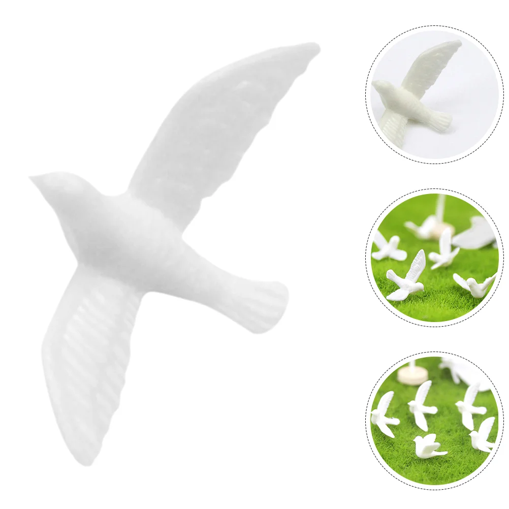 

6 Pcs Little White Pigeon Model Bird Cake Topper Birhtday Decorations Party for Artificial Figure Birthday Resin Favors Baby
