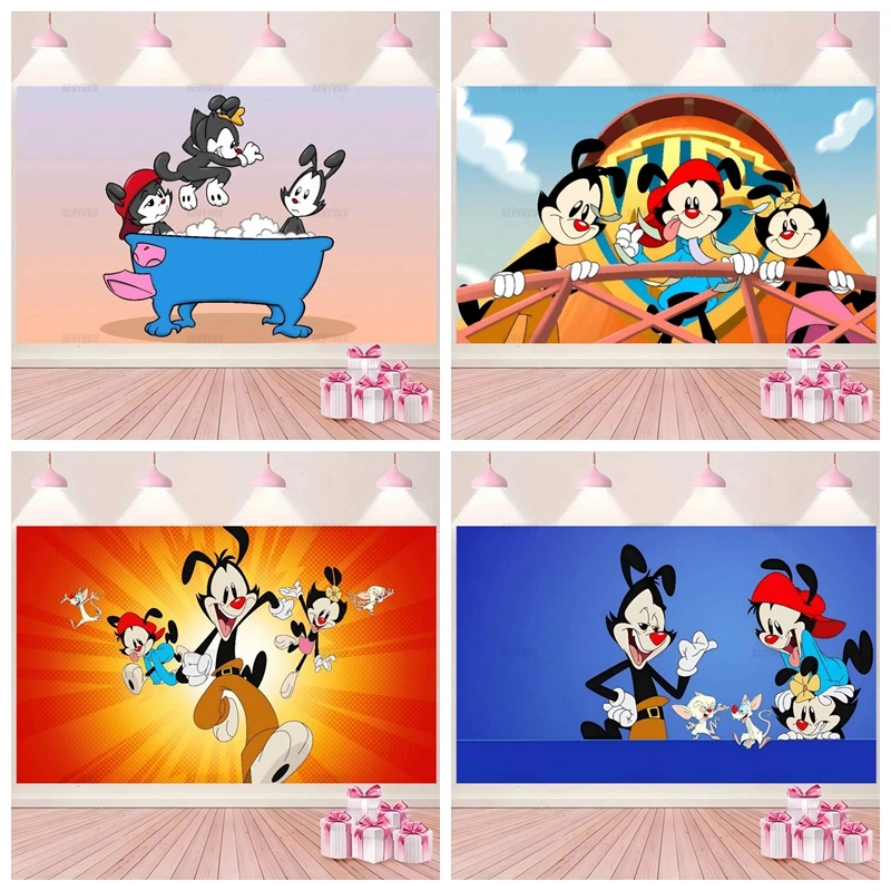 

Cartoon A-AnimanIacs Children's Boy Birthday Party Backdrop Room Decoration Baby Shower Background Photography Studio Banner