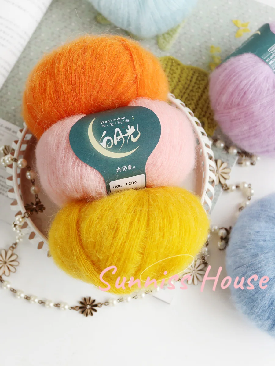 25g350m Soft Mohair Fine Yarn Relaxing Handmade Knitting Crochet Scarf Shawl DIY Eco-friendly, High Quality Ball Wool Yarny