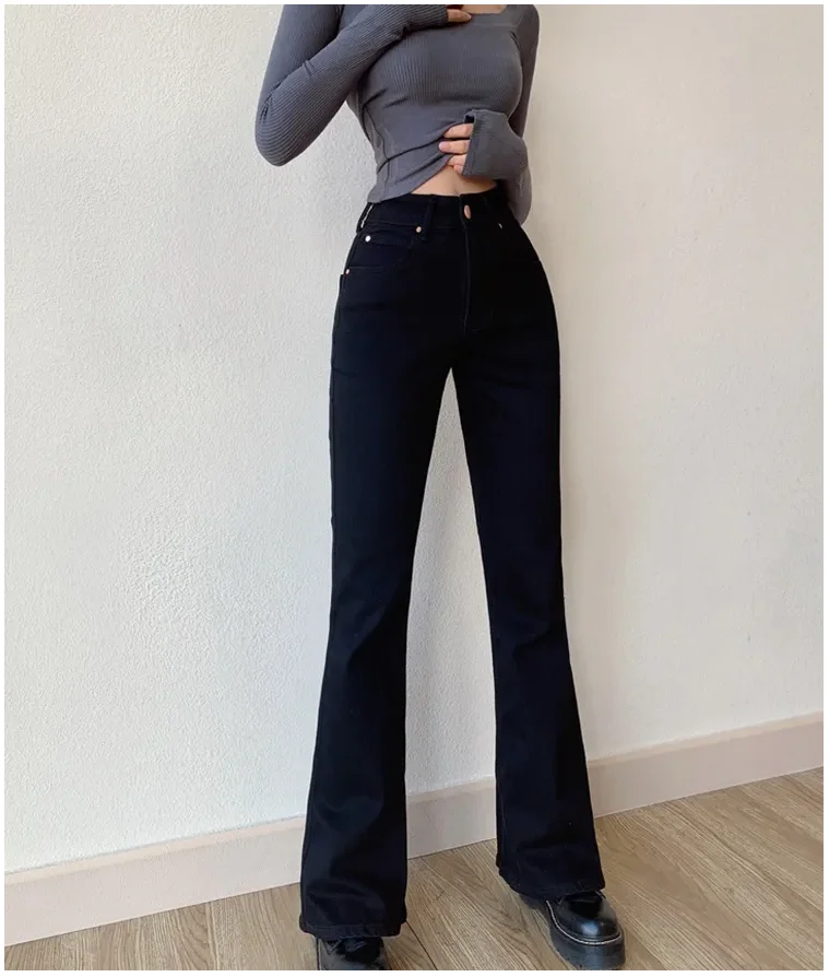 Skinny Bell Bottom Jeans High Waist Stretch Straight Slim Fit Flared Denim Pants