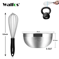 WALFOS stainless steel wire egg beater manual egg beater egg cream butter egg beater kitchen baking tools