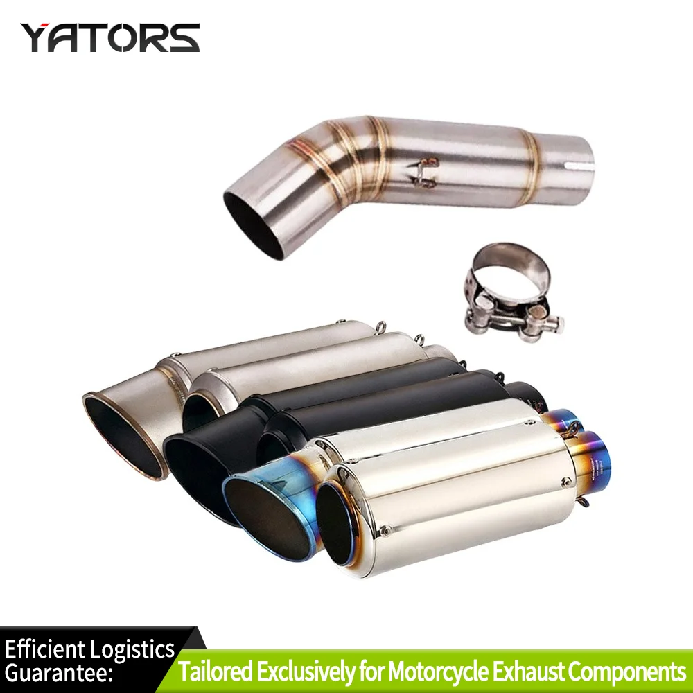 

Exhaust Systems Slip On For Suzuki GSR750 BK750 GSXS750 Exhaust Tips 245mm Mid Link Pipe System Exhausts Pipes