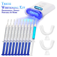 Mint Teeth Whitening Gel Syringe Home Teeth Whitening Kit LED Teeth Whitening Bleaching Light Lamp Hydrogen Peroxide Baking Soda