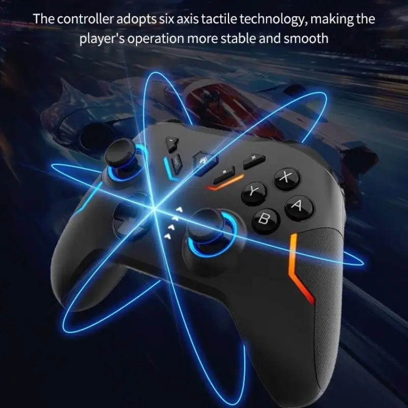 Wired/Wireless Dual Mode Game Controller 6124 For Switch/iOS/Android/PC with Dual Motors,6-Axis Sensing,Turbo&Macro Programming