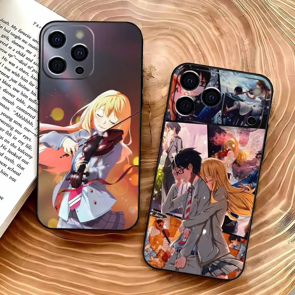 

Y-Your lie IN A-APRIL Phone Case For iPhone 17,16,15,14,13,12,11 Plus,Pro Max,XS,Soft Silicone Black Cover