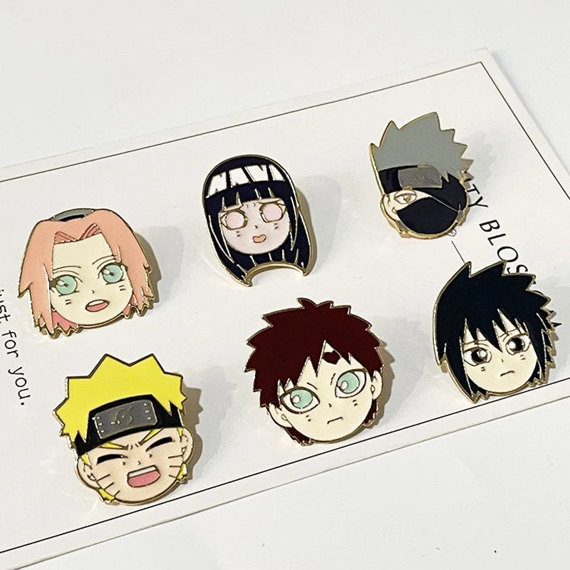 Anime Naruto Emaille-Anstecker Sasuke Kakashi Sakura Gaara Hinata Metall-Brosche Reversnadel Rucksack Kleidung Dekoration Fans Sammlerstücke Geschenke – Detail 11