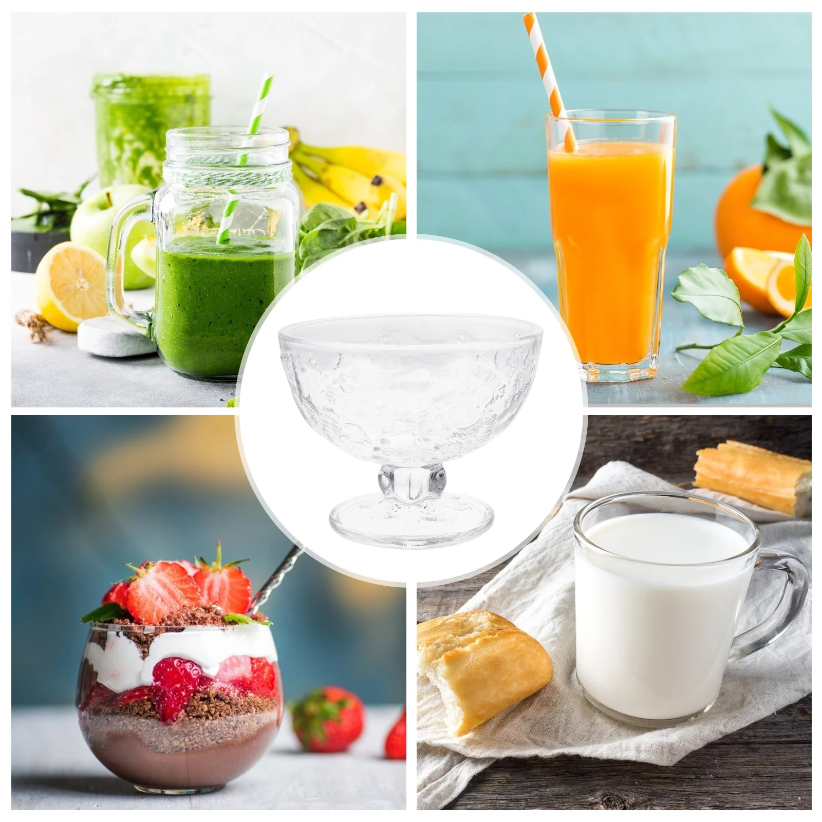 

Creative Juice Cup Ice Cream Glass Cup Milk Tea Cup Cold Drink Cup Drink Container