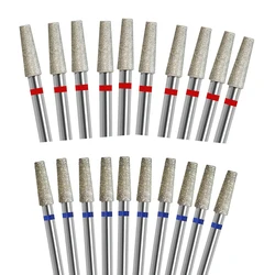 10pcs/set Tapered Diamond Cuticle Bit Nail Drill Bits Manicure Drills Nails Accessories Tools