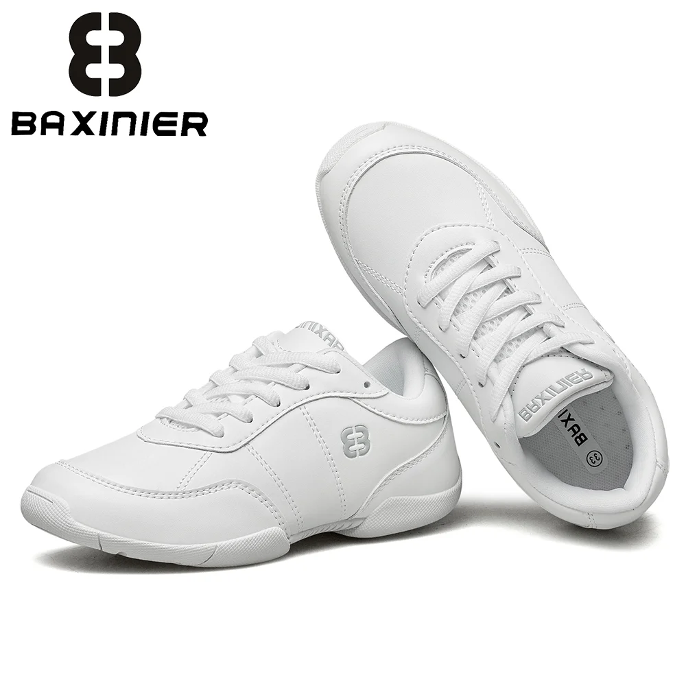 BAXINIER ユースガールズチアリーディングシューズ ホワイト 軽量 アスレチックトレーニング ダンス テニス 通気性 キッズ競技用フットウェア